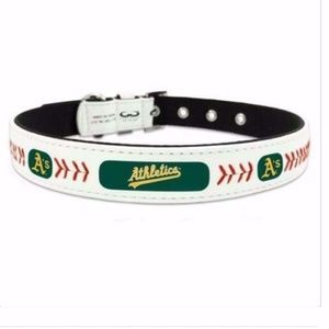 NEW Oakland A's Athletics Classic Leather Baseball Collar Large 1" 28" NWT